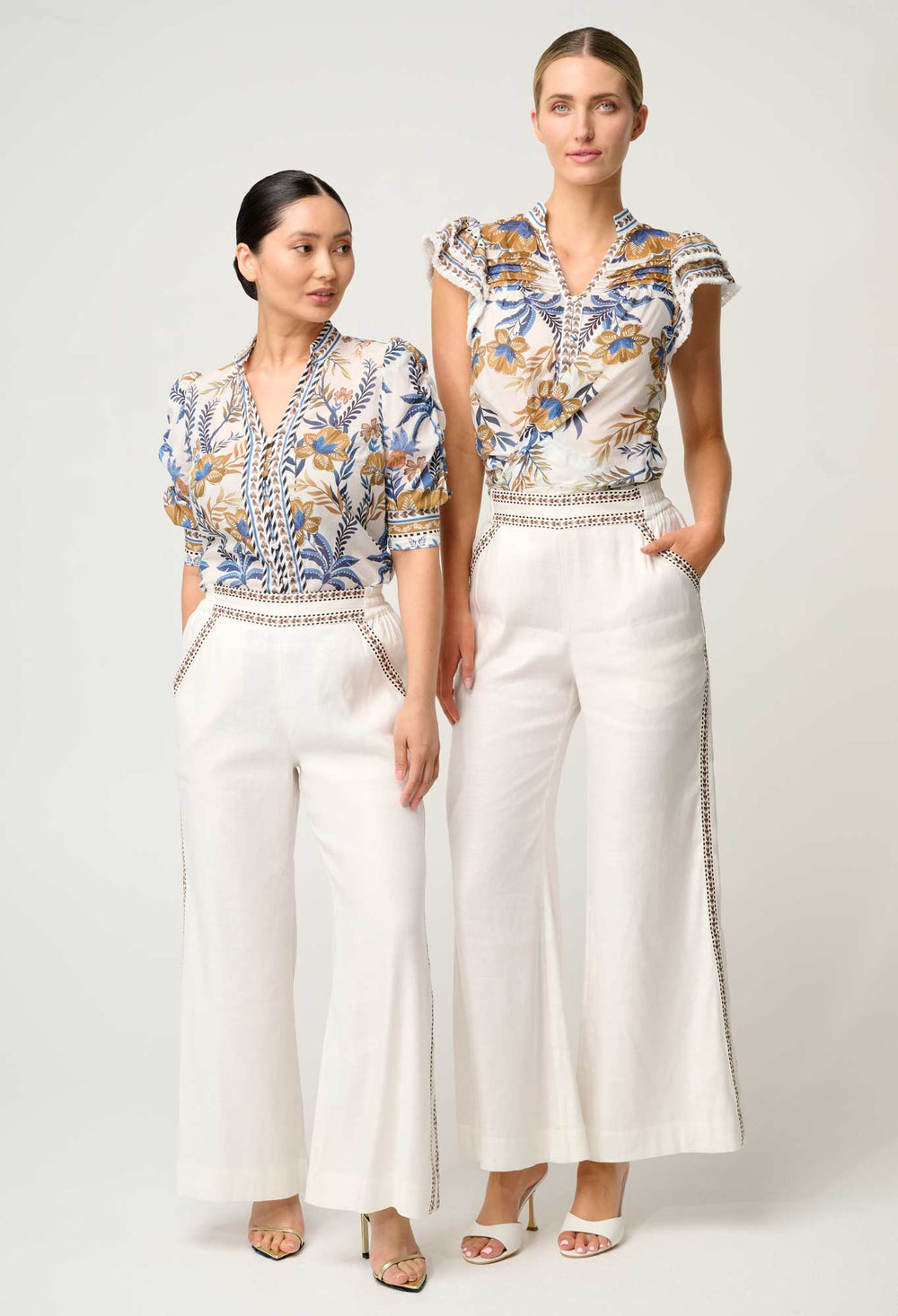 PETITE Zara Linen Viscose Pant in Ivory - Stanleyandstone