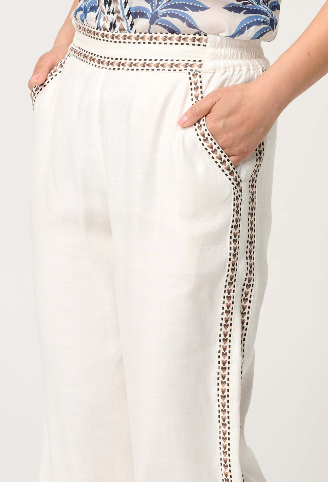 PETITE Zara Linen Viscose Pant in Ivory - Stanleyandstone