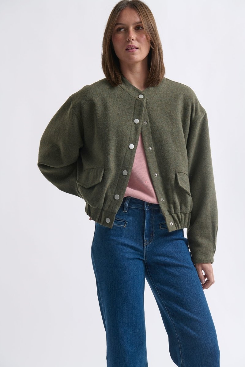 Peyton Bomber - Khaki jacket Kireina Australia