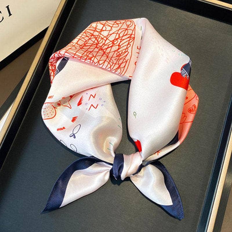 Pink Cat Pattern 100% mulberry Silk Scarf accessories Stanleyandstone