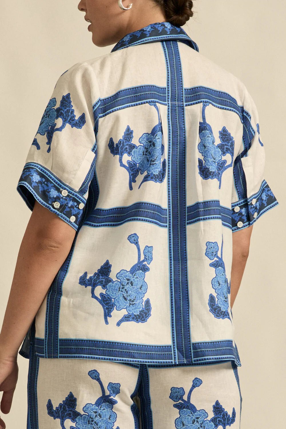pixel top - azure collage blouse Zoe Kratzmann