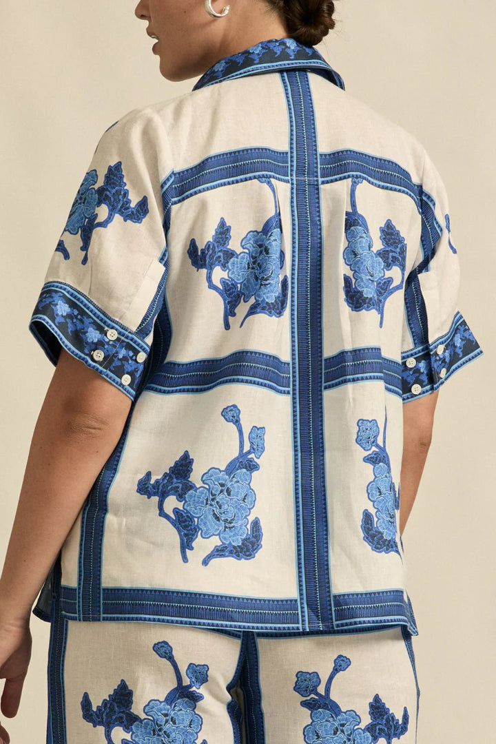 pixel top - azure collage blouse Zoe Kratzmann