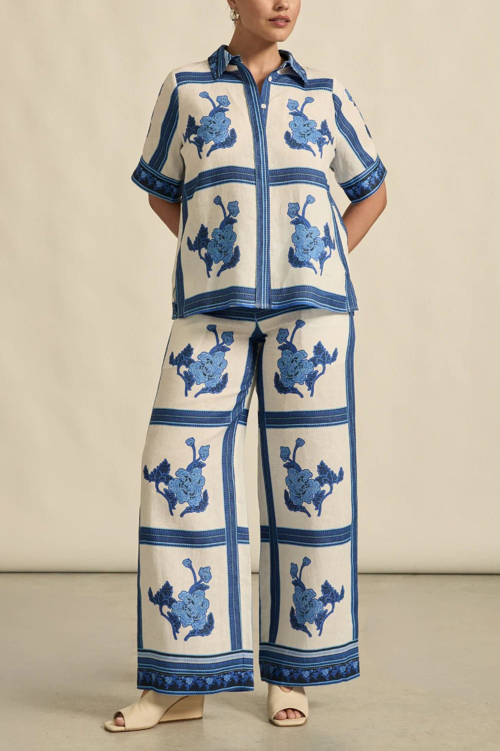 pixel top - azure collage blouse Zoe Kratzmann