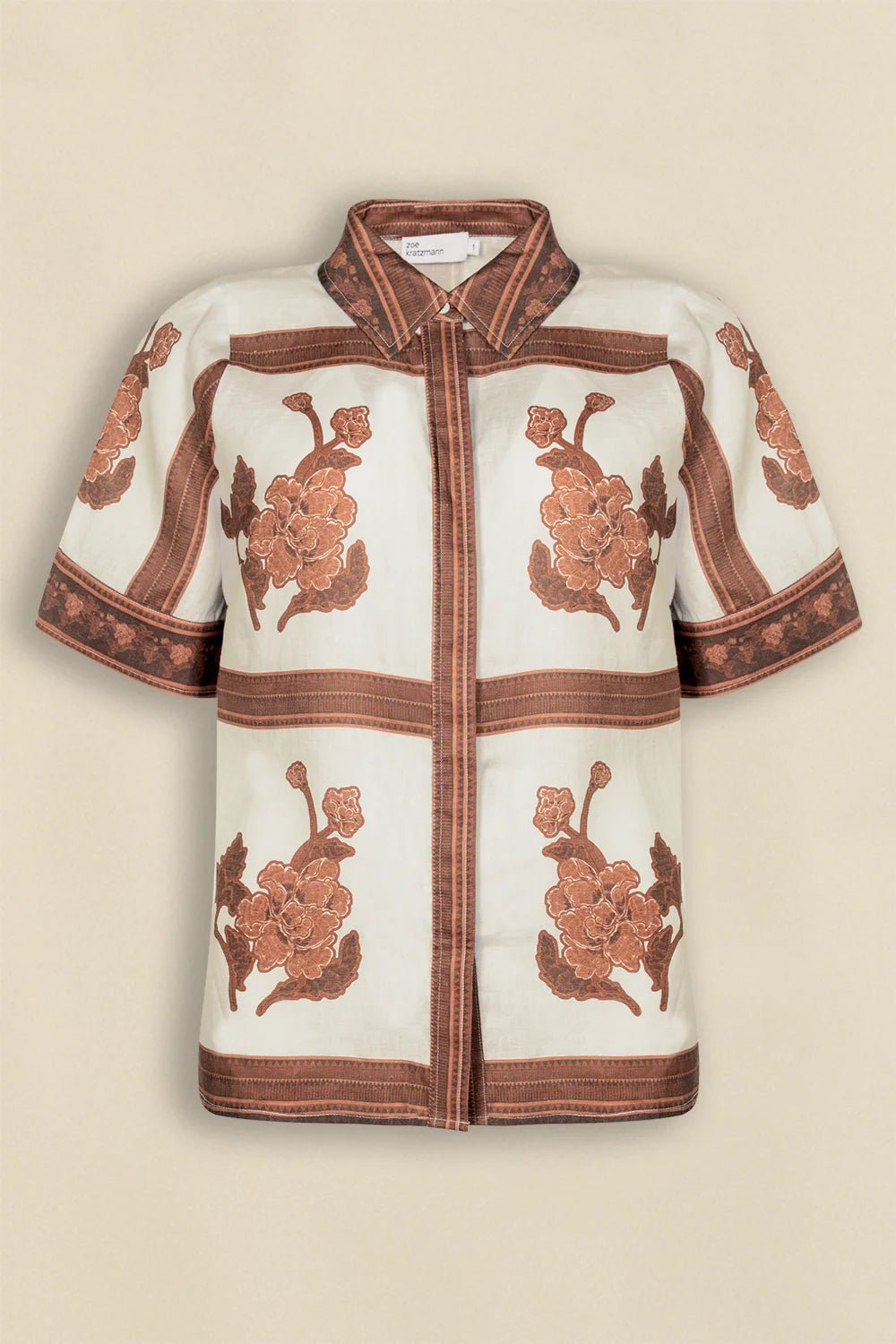 pixel top - Coffee Collage blouse Zoe Kratzmann