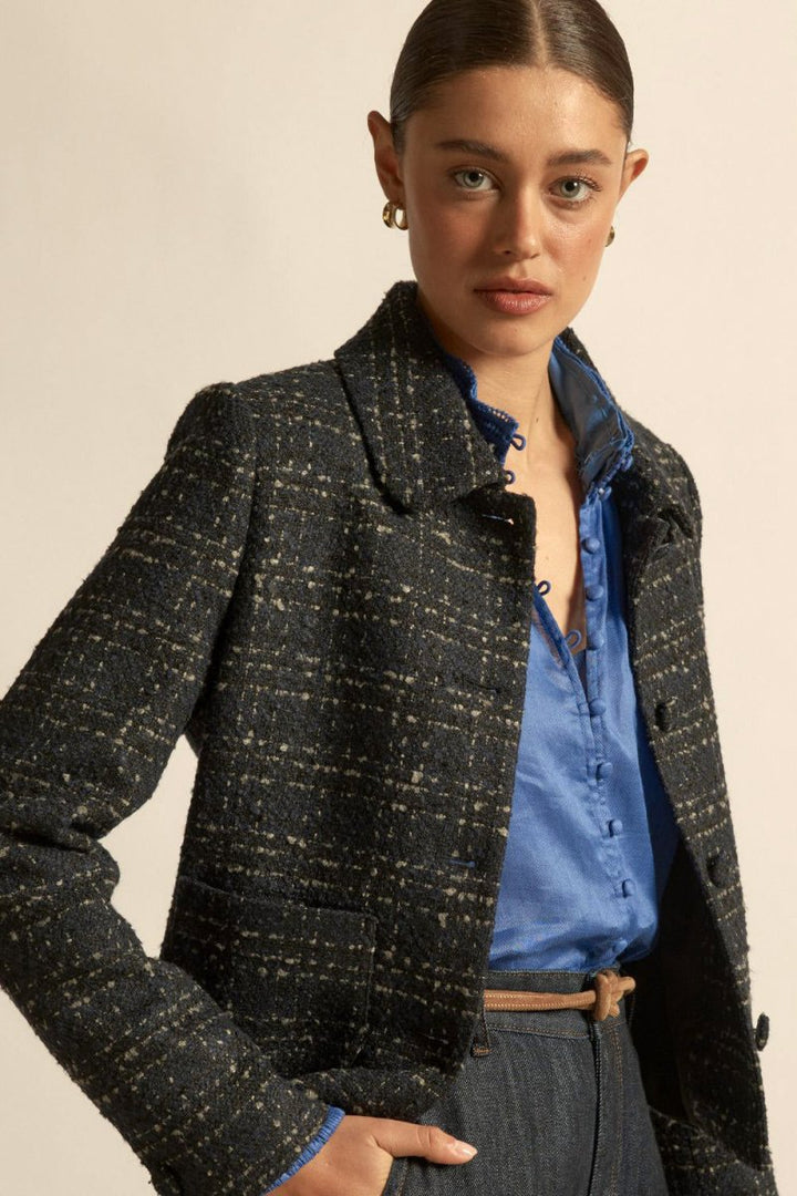 Plume jacket - Midnight Check Coats & Jackets Zoe Kratzmann