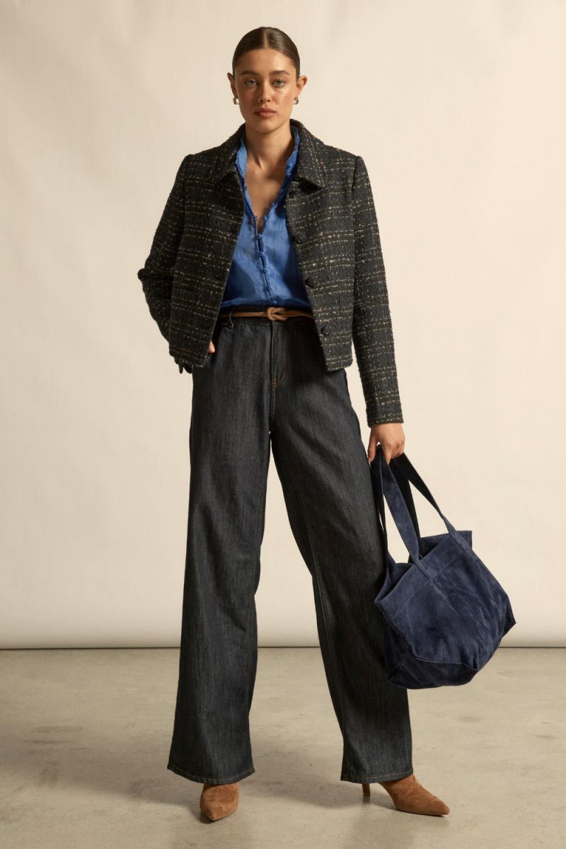 Plume jacket - Midnight Check Coats & Jackets Zoe Kratzmann