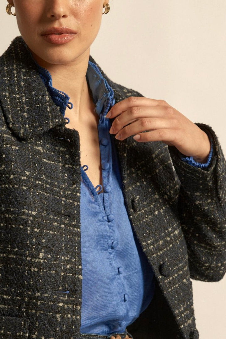 Plume jacket - Midnight Check Coats & Jackets Zoe Kratzmann