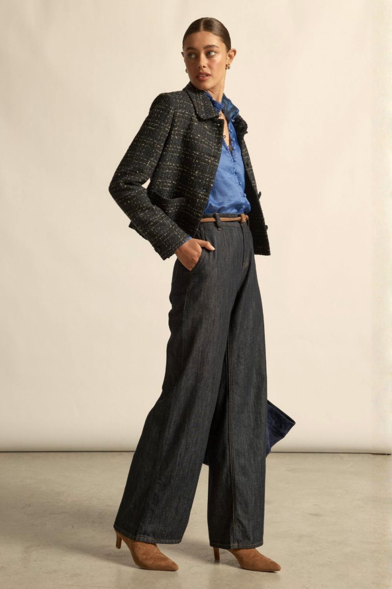 Plume jacket - Midnight Check Coats & Jackets Zoe Kratzmann