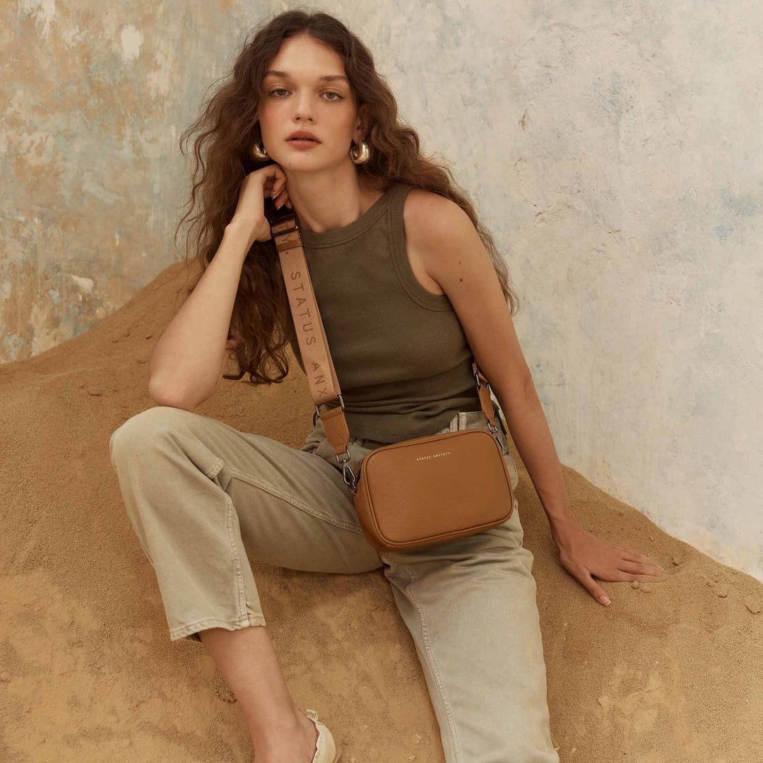 Plunder Bag With Dual Straps - Camel Status Anxiety