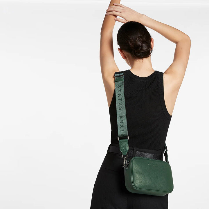 Plunder Bag With Webbed Strap - Green Handbag Status Anxiety