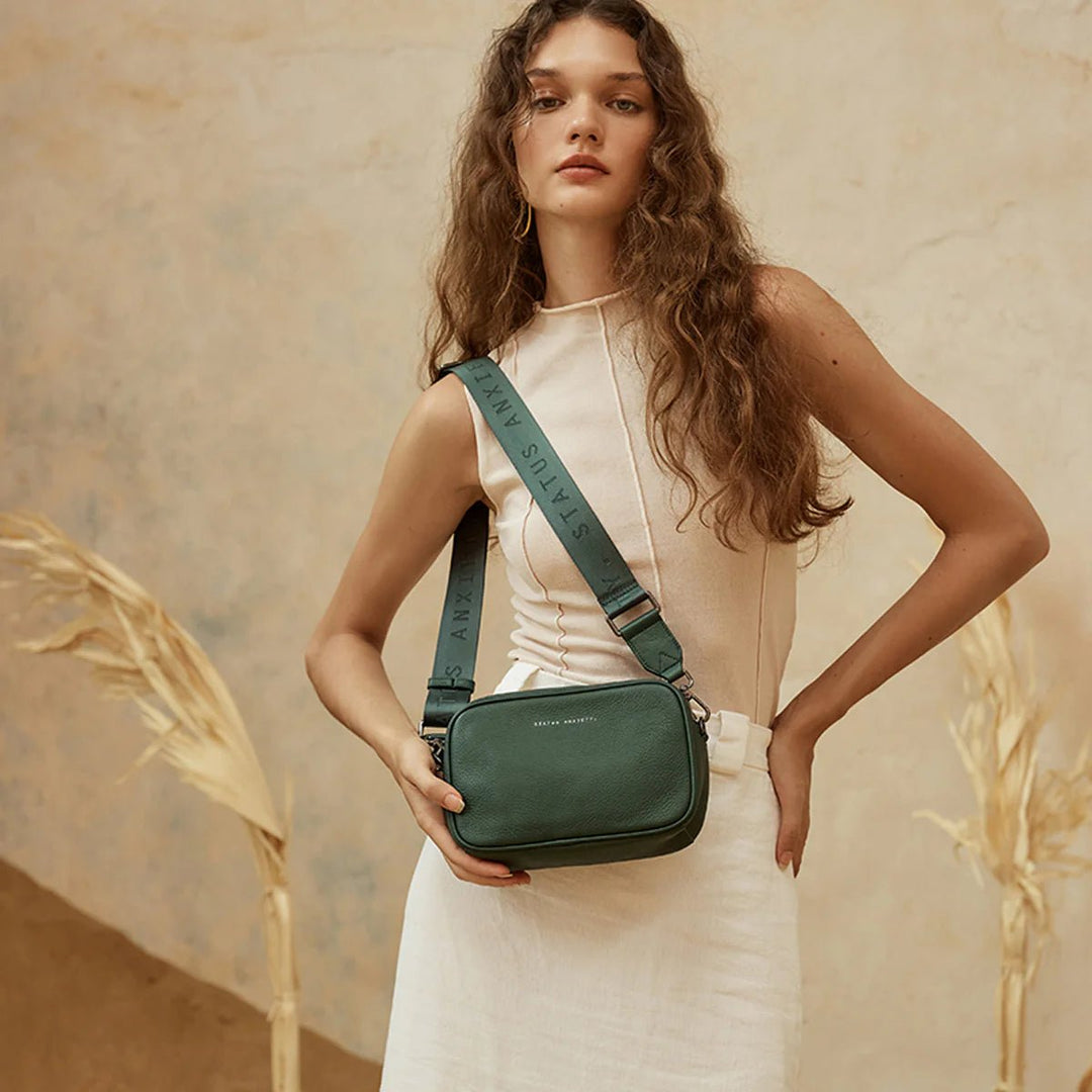 Plunder Bag With Webbed Strap - Green Handbag Status Anxiety