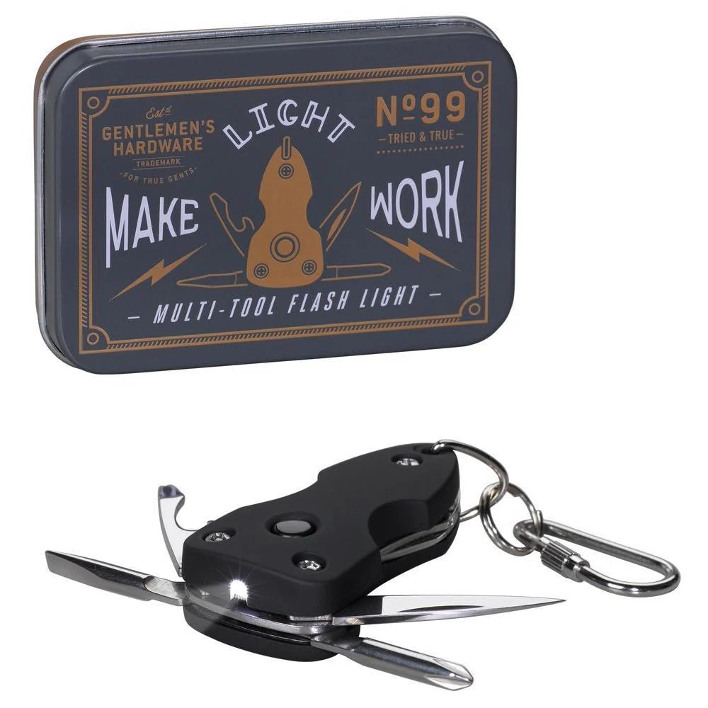 Pocket Multi Tool with Flashlight mens accessories Gentlemans Hardware