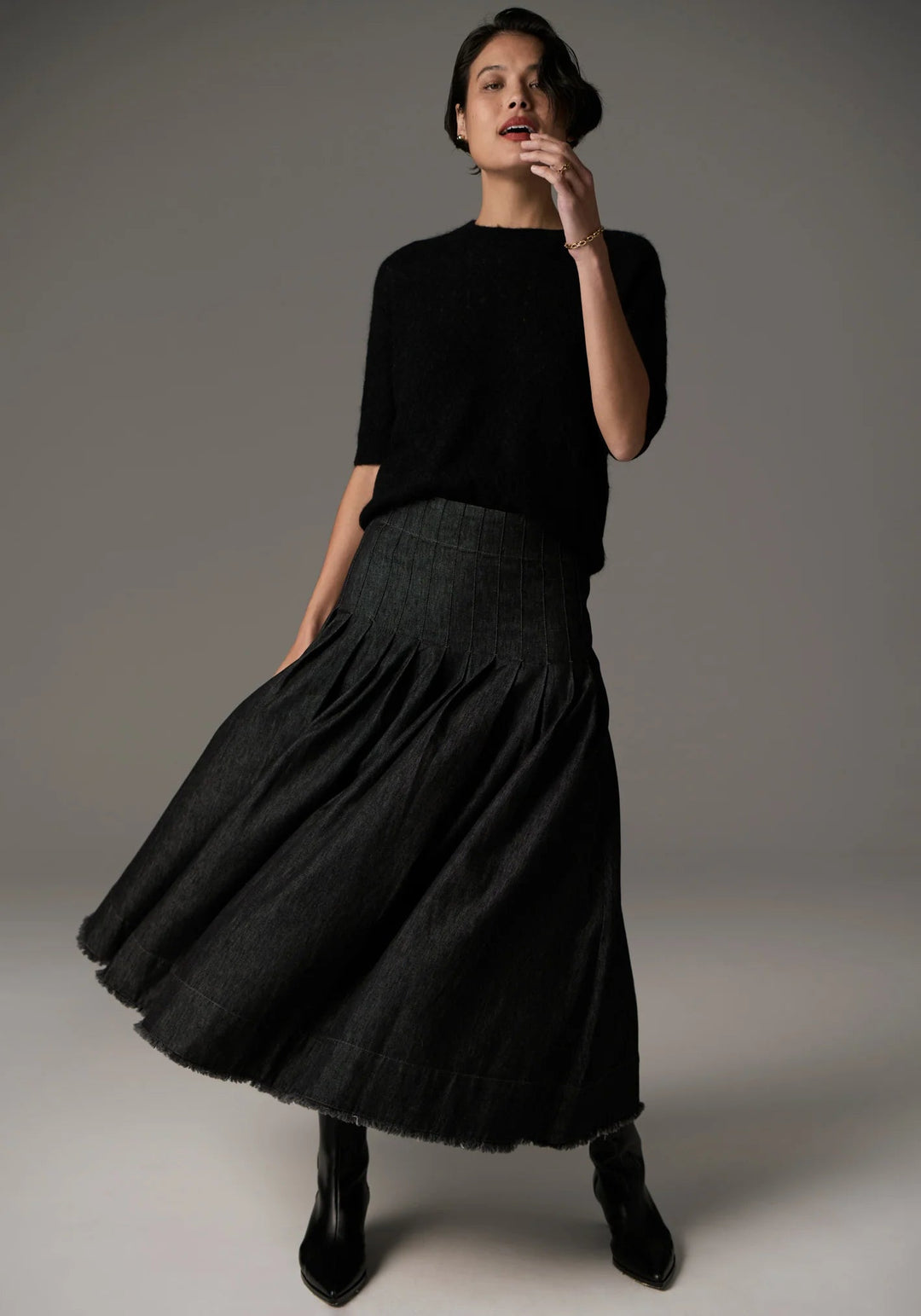 POL Astrid knit Tee - black Shirts POL