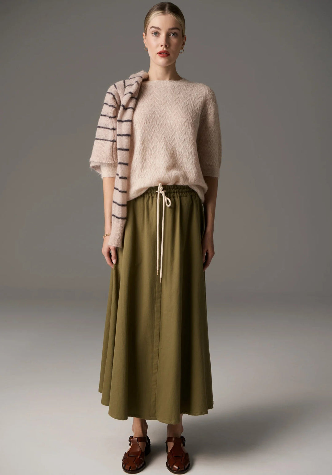 POL Astrid knit Tee - Pebble Shirts POL