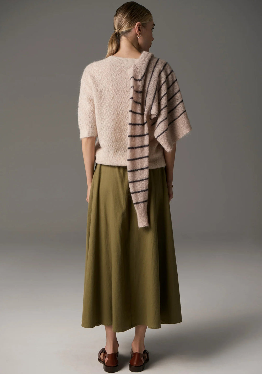 POL Astrid knit Tee - Pebble Shirts POL
