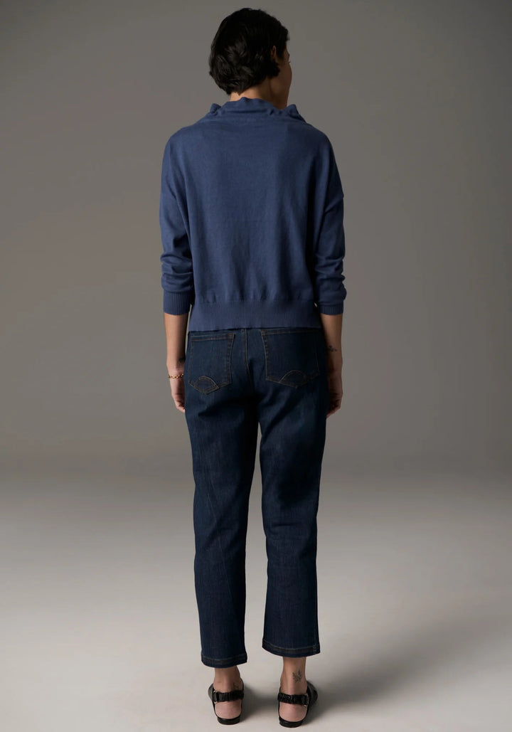 POL Beech Drawcord Knit - Blue knits POL