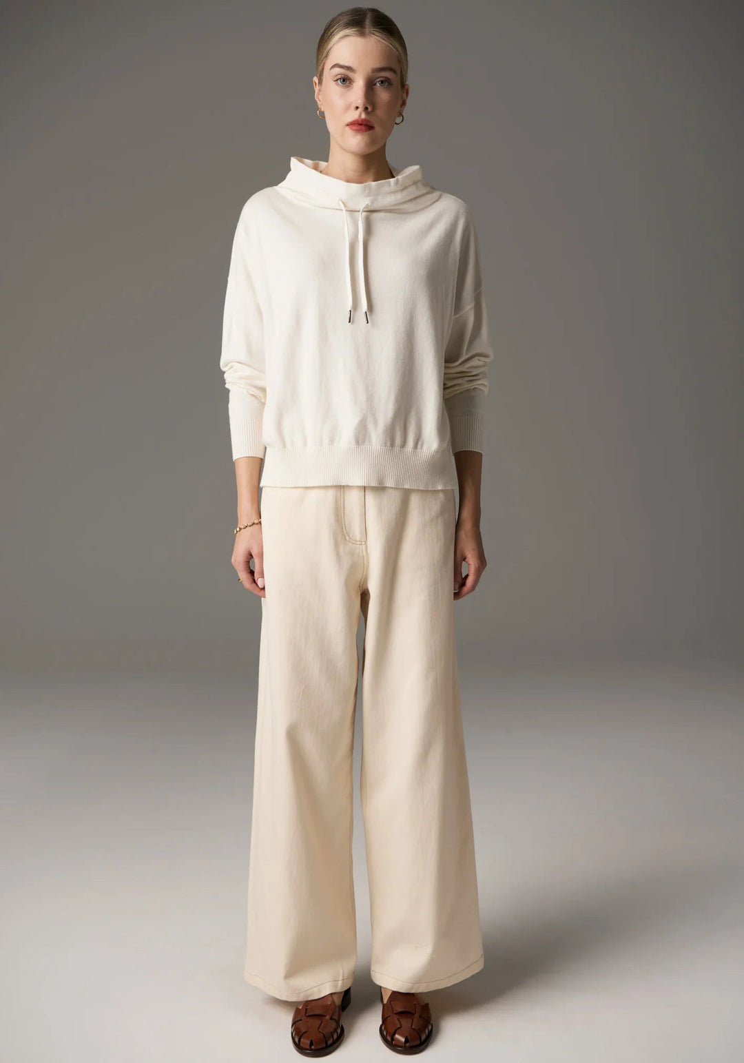 POL Beech Drawcord Knit - ivory knits POL