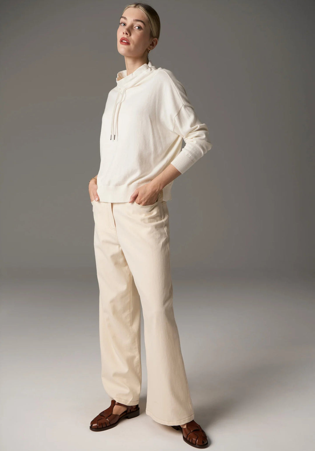POL Beech Drawcord Knit - ivory knits POL