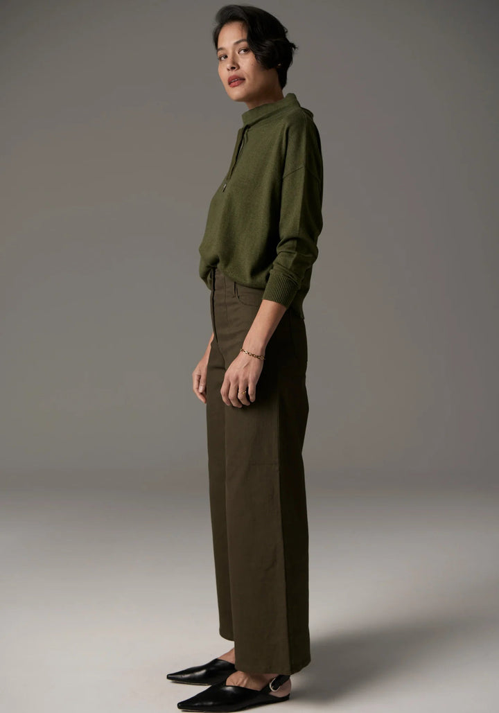 POL Beech Drawcord Knit - Khaki knits POL