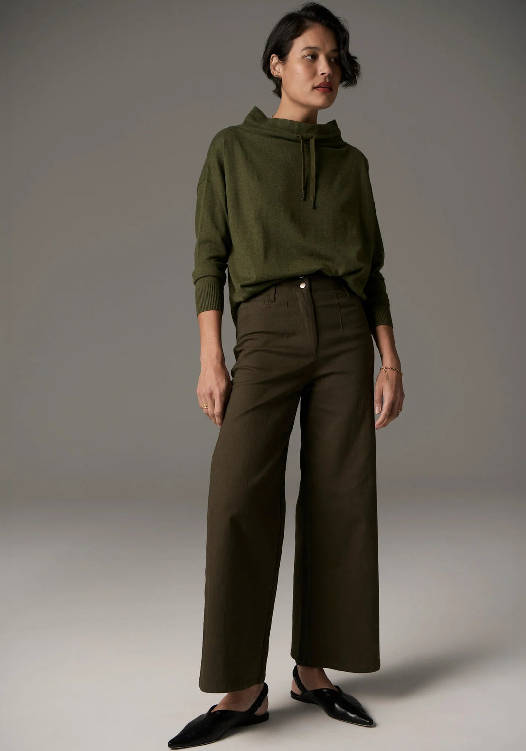 POL Beech Drawcord Knit - Khaki knits POL