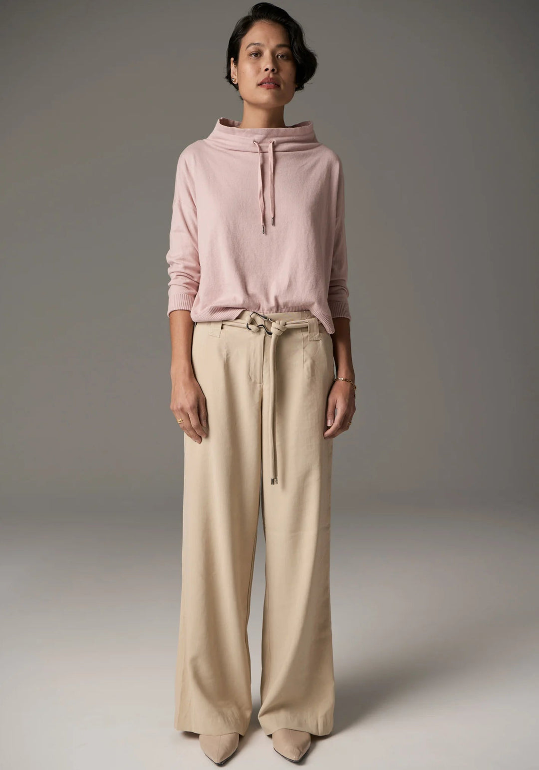 POL Beech Drawcord Knit - pink knits POL