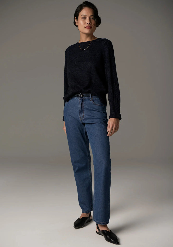 POL Bennet Cable knit Lurex - Ink knit POL