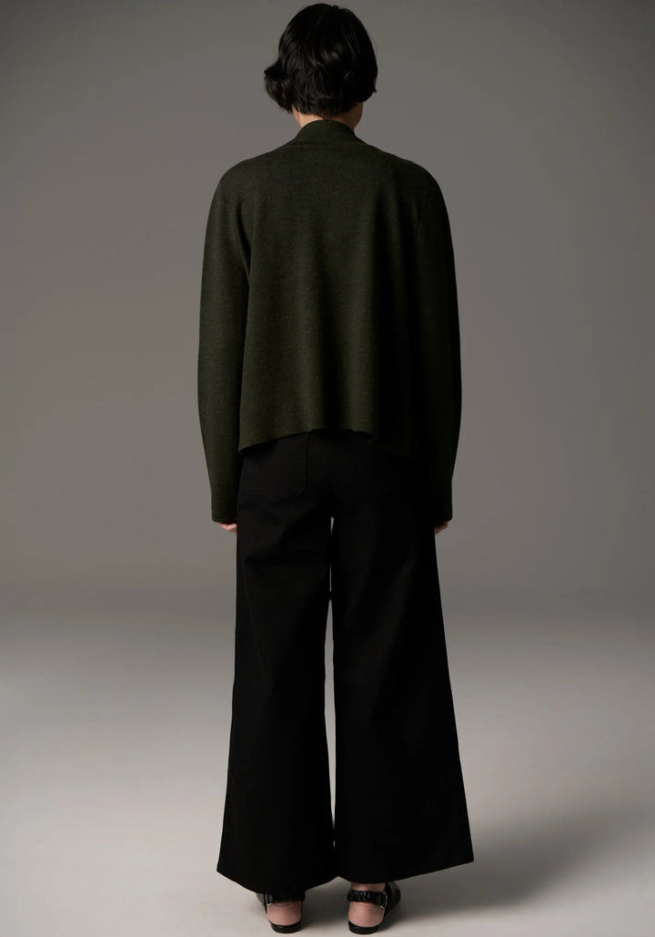 POL Bennet Coat Double Knit - Khaki / Black Coats & Jackets POL