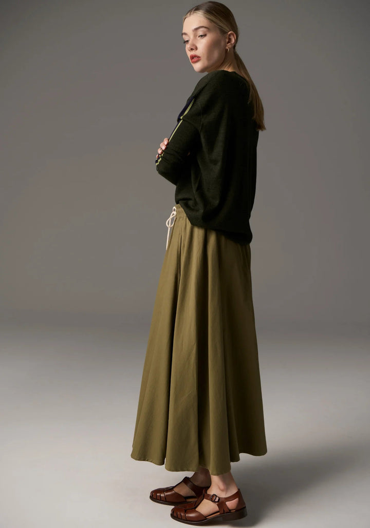 POL Bennet Drape Knit - Khaki / Ink / Green knit POL