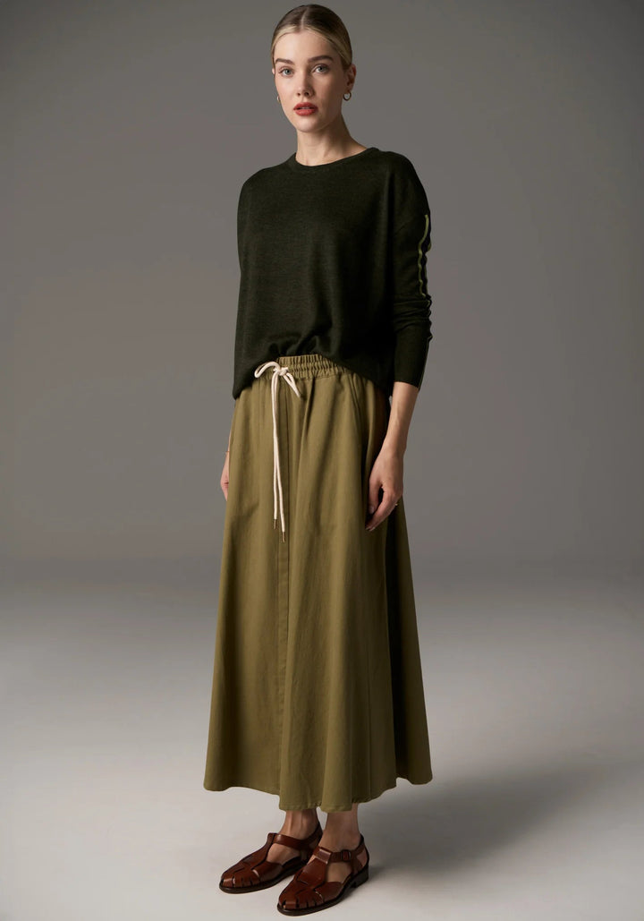 POL Bennet Drape Knit - Khaki / Ink / Green knit POL