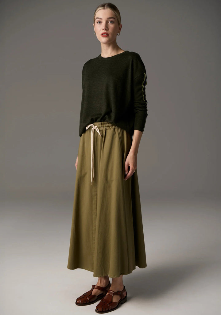 POL Bennet Drape Knit - Khaki / Ink / Green knit POL