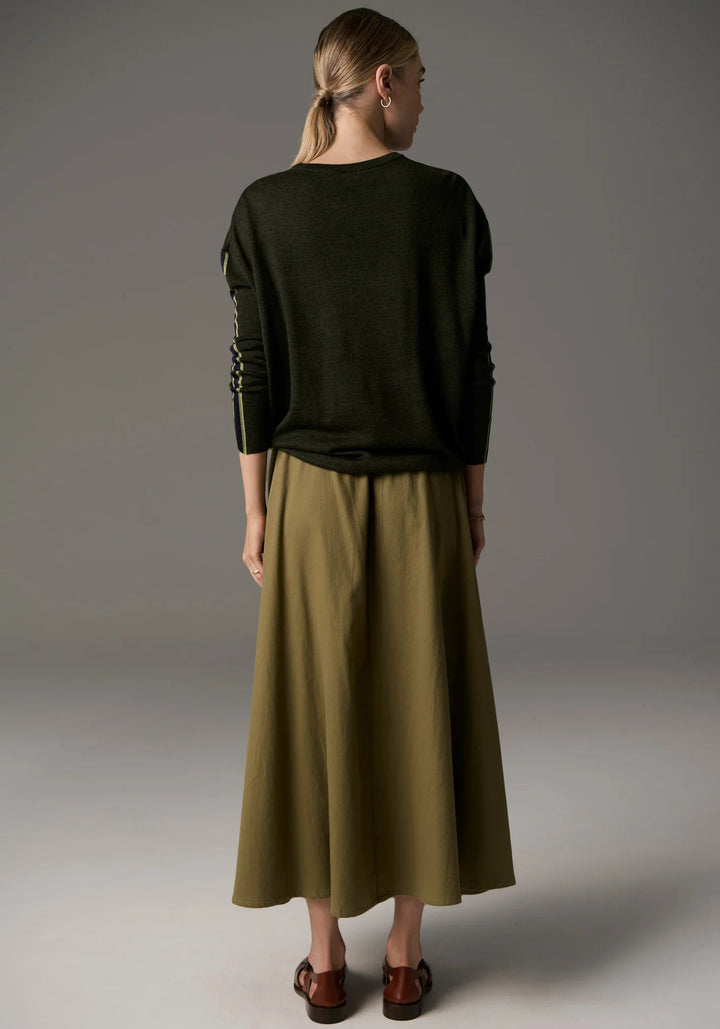 POL Bennet Drape Knit - Khaki / Ink / Green knit POL