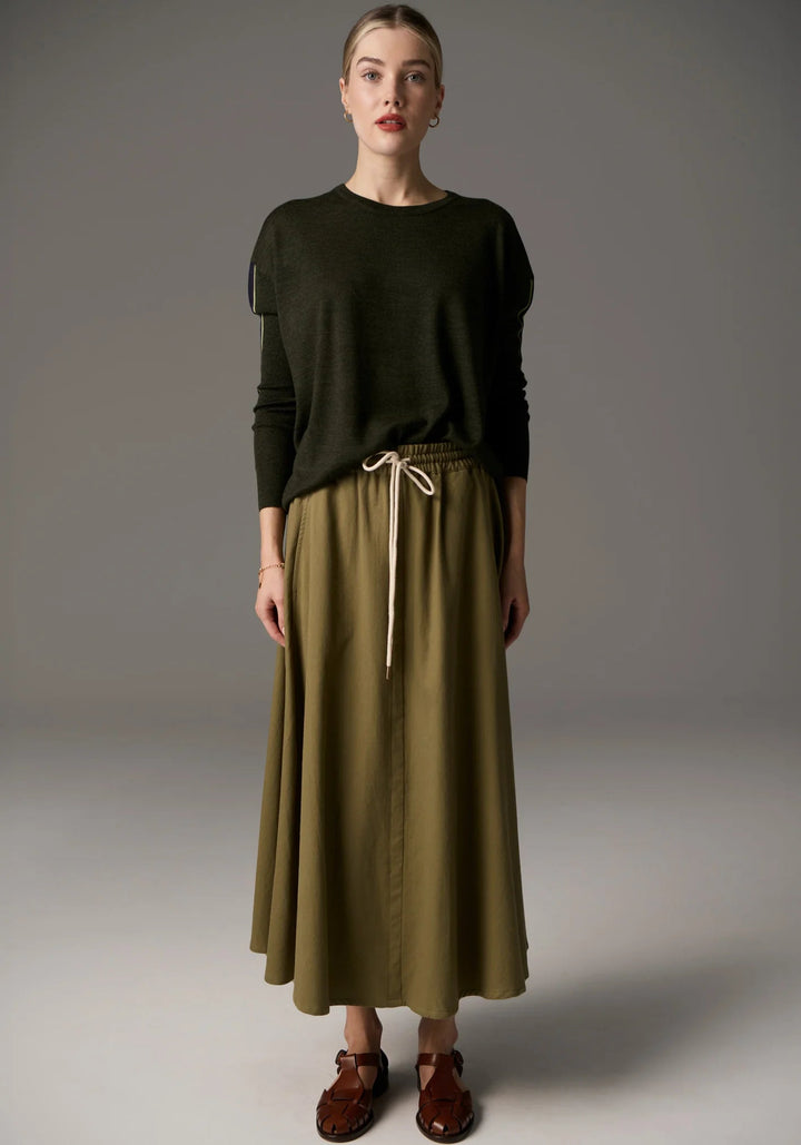 POL Bennet Drape Knit - Khaki / Ink / Green knit POL