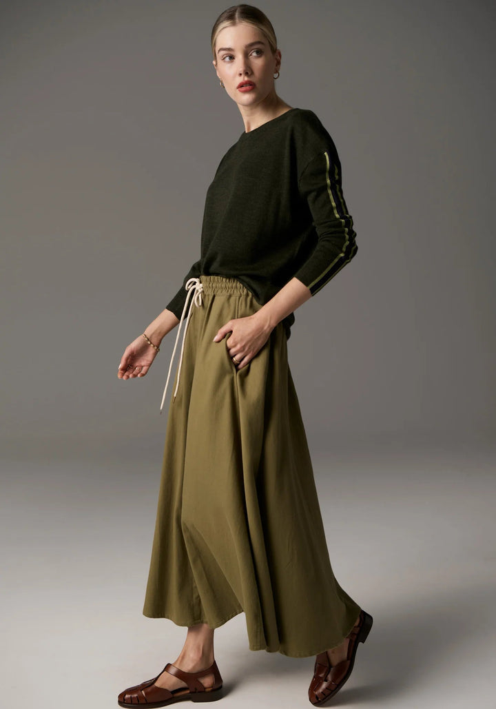 POL Bennet Drape Knit - Khaki / Ink / Green knit POL