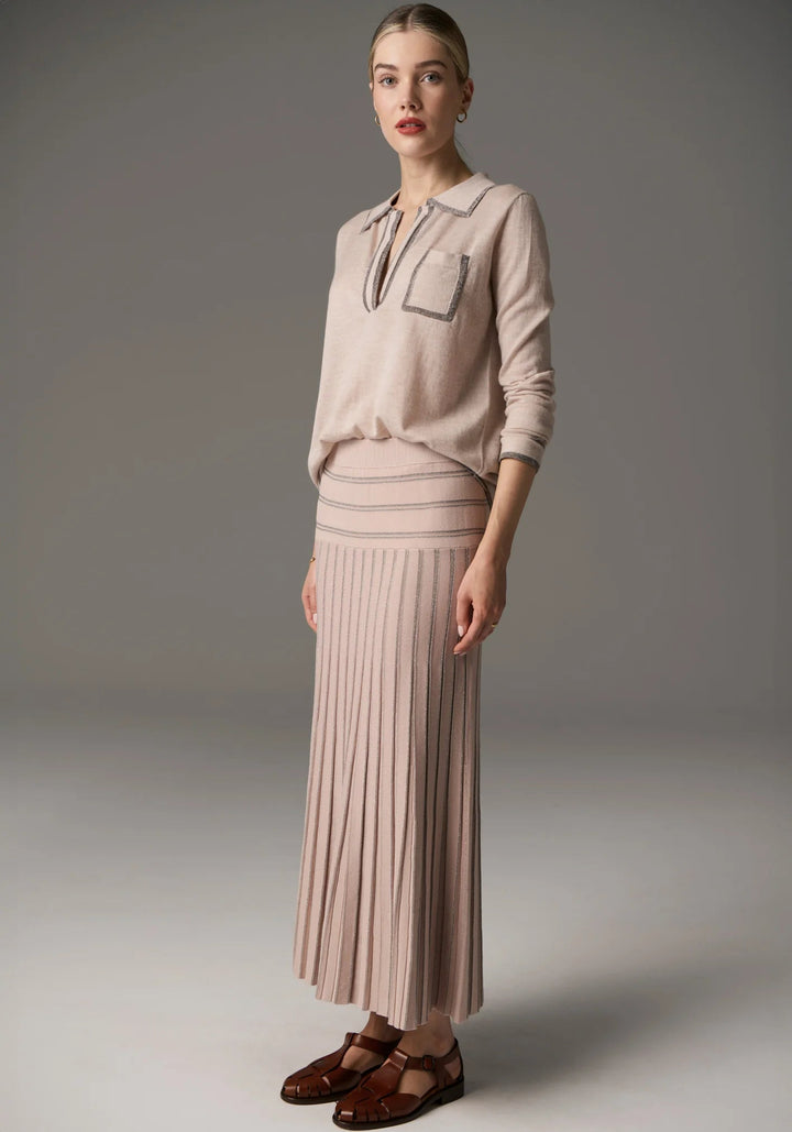POL Bennet Polo Knit Lurex - Blush knit POL