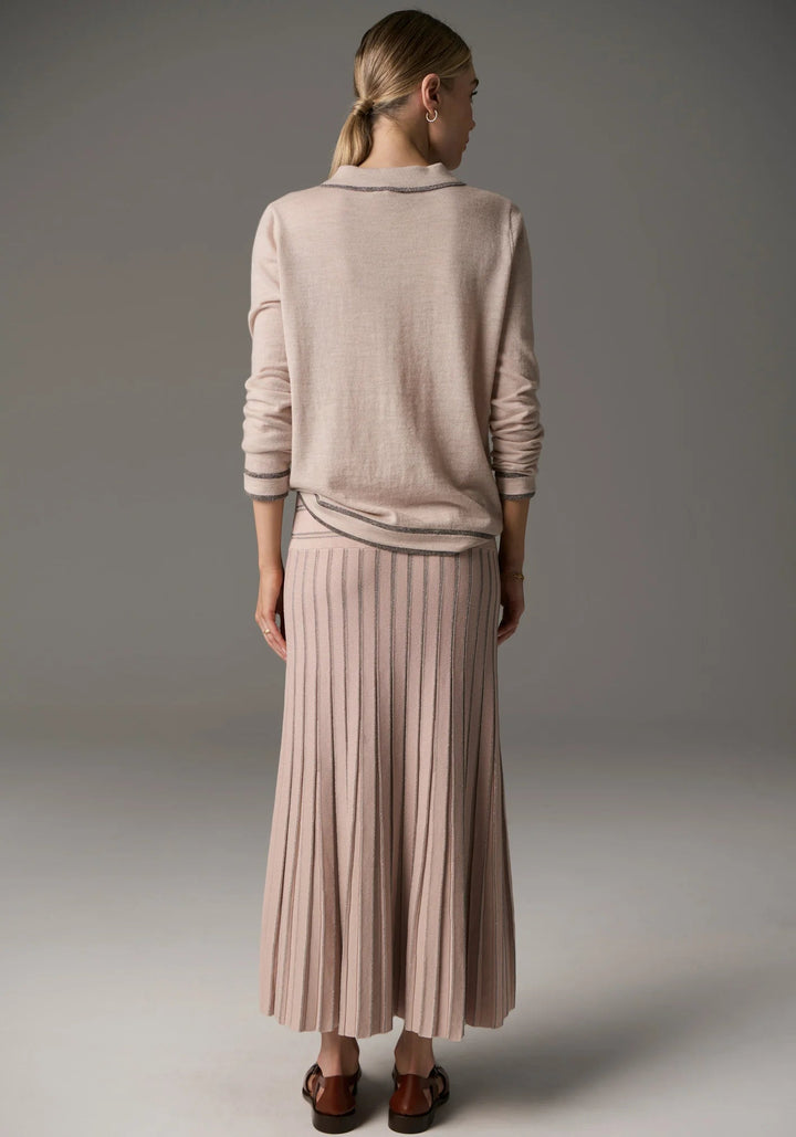 POL Bennet Polo Knit Lurex - Blush knit POL