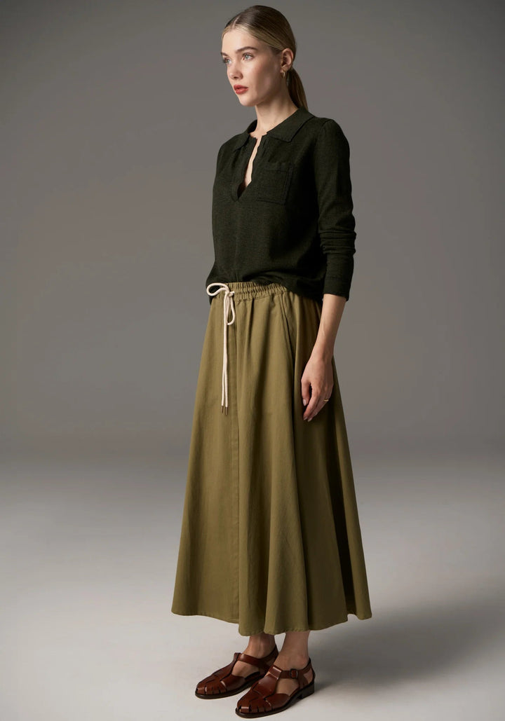 POL Bennet Polo Knit Lurex - Khaki knit POL