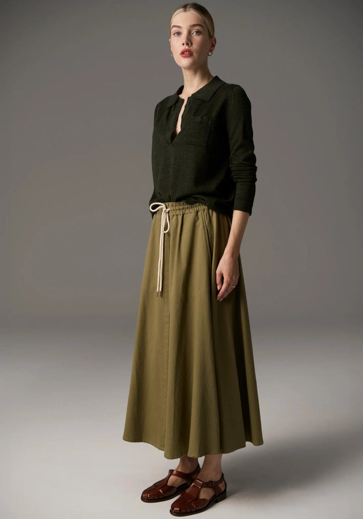 POL Bennet Polo Knit Lurex - Khaki knit POL