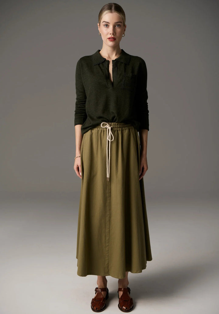 POL Bennet Polo Knit Lurex - Khaki knit POL
