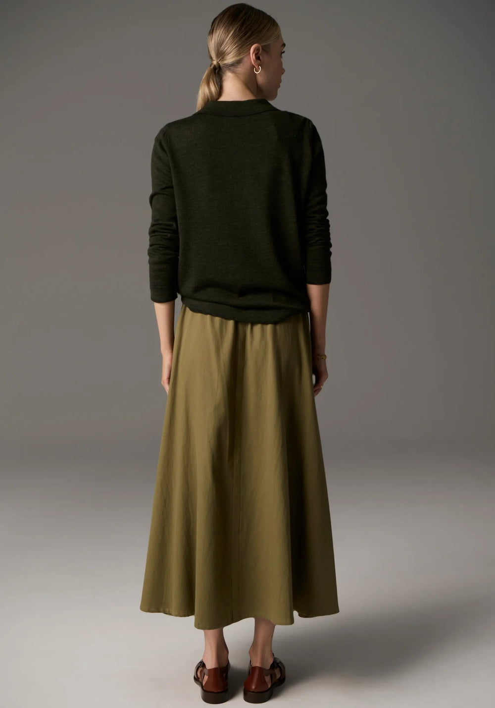 POL Bennet Polo Knit Lurex - Khaki knit POL