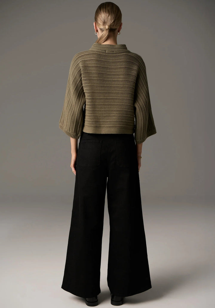 POL Daily Boxy Knit -Light Khaki knit POL