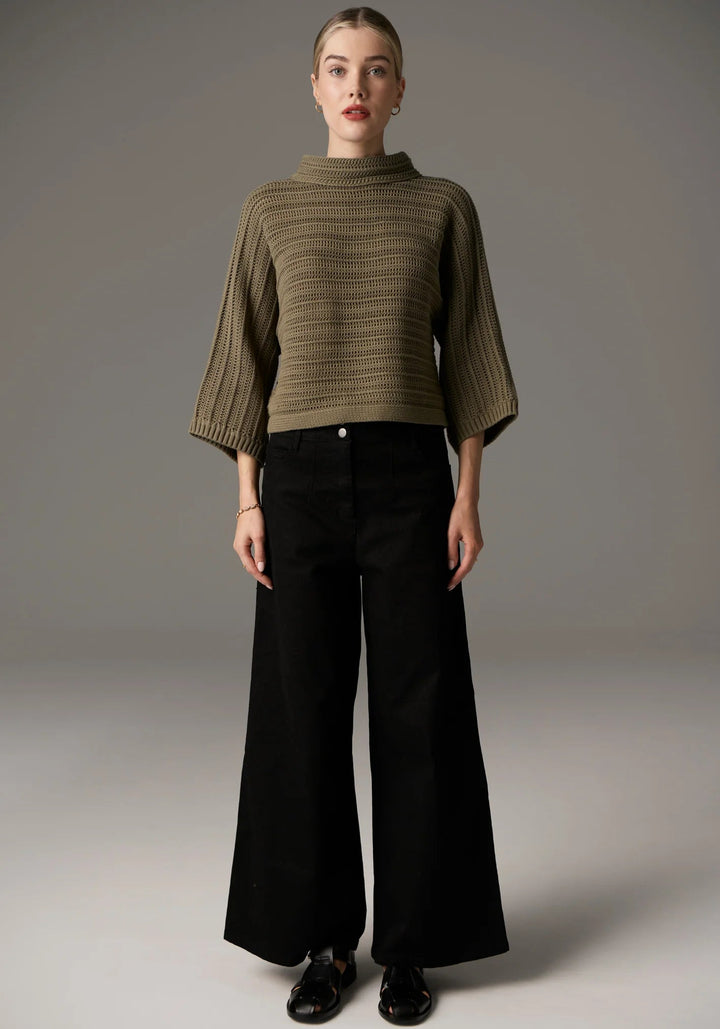 POL Daily Boxy Knit -Light Khaki knit POL