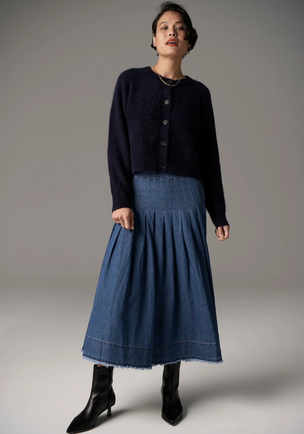 POL Finlay Cardigan - Ink knits POL