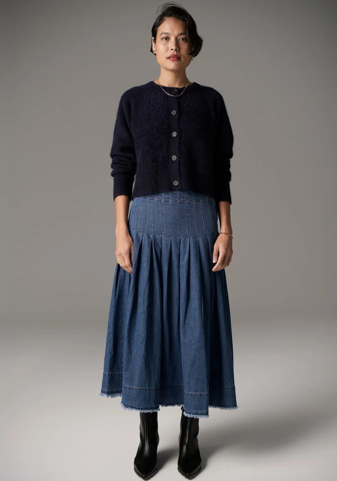 POL Finlay Cardigan - Ink knits POL