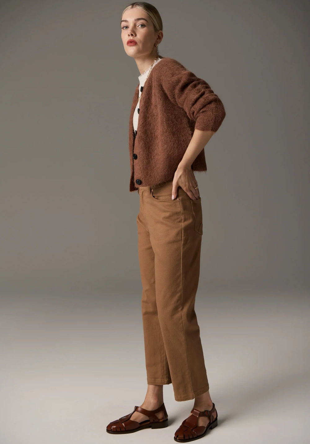 POL Finlay Cardigan - Rust - Stanleyandstone