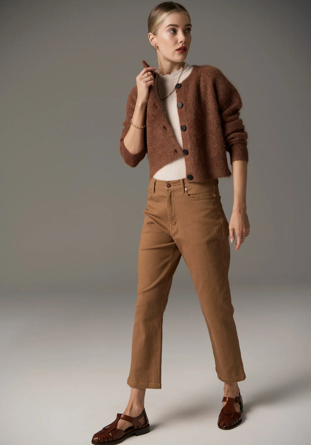 POL Finlay Cardigan - Rust - Stanleyandstone