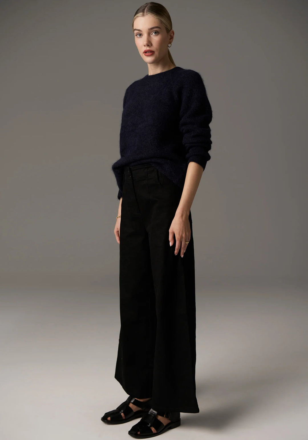 POL Finlay Crew Knit - Ink knits POL