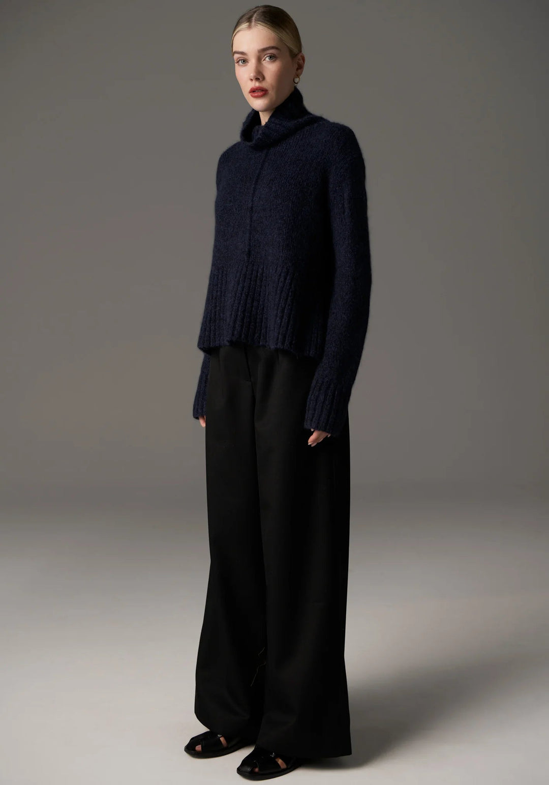 POL Grove High Neck Knit INk - Stanleyandstone