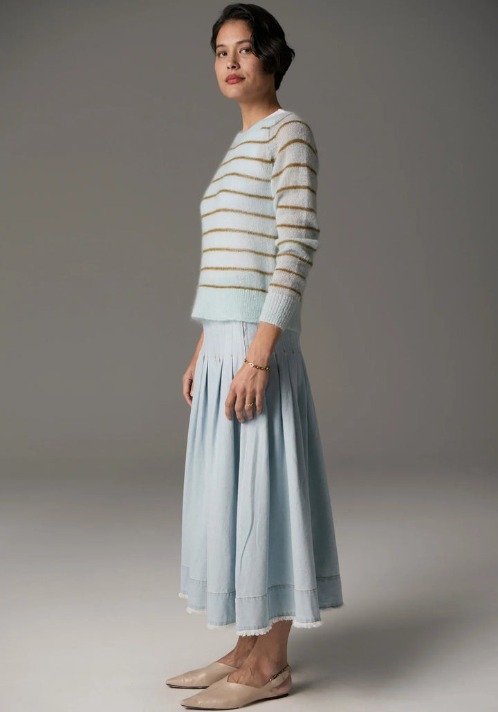POL Maia Stripe Knit - Blue / Khaki knit POL