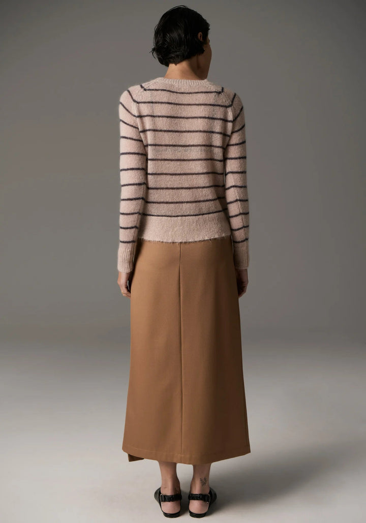 POL Maia Stripe Knit - Blush / Charcoal knit POL