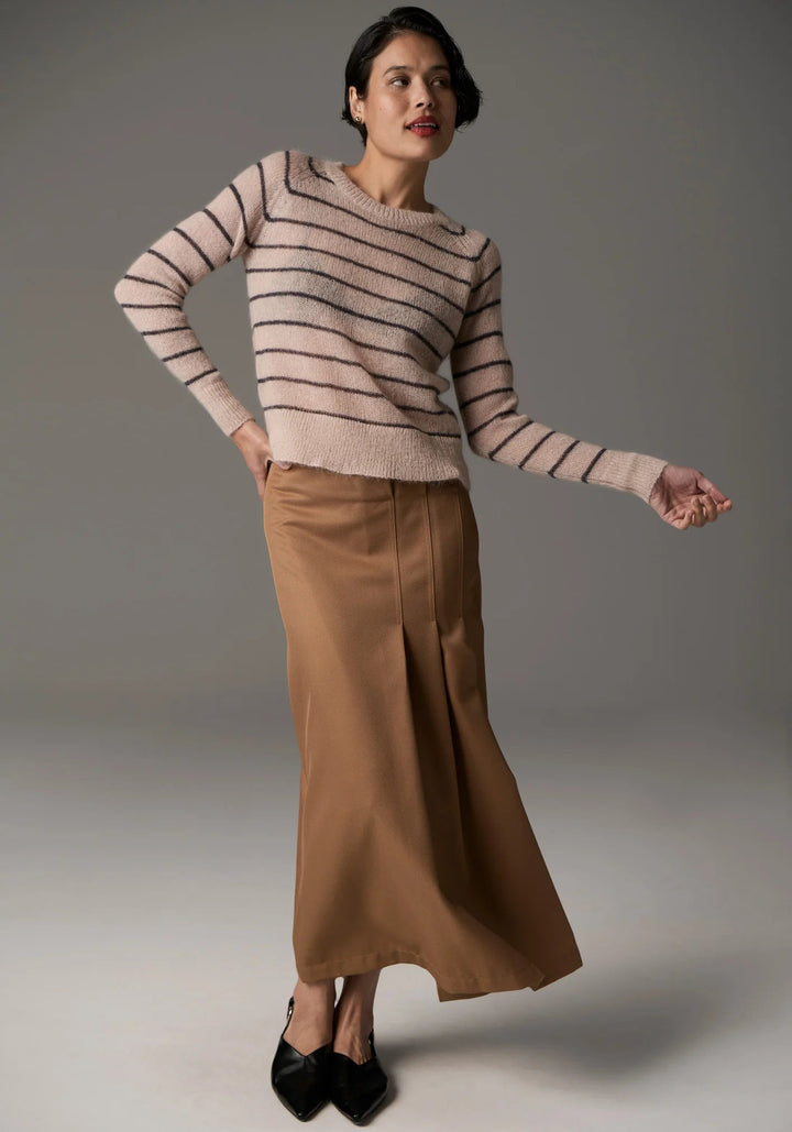 POL Maia Stripe Knit - Blush / Charcoal knit POL
